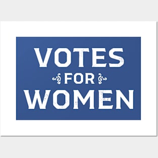 Vintage 1920's Votes for Women Stack Wordmark (White) Posters and Art